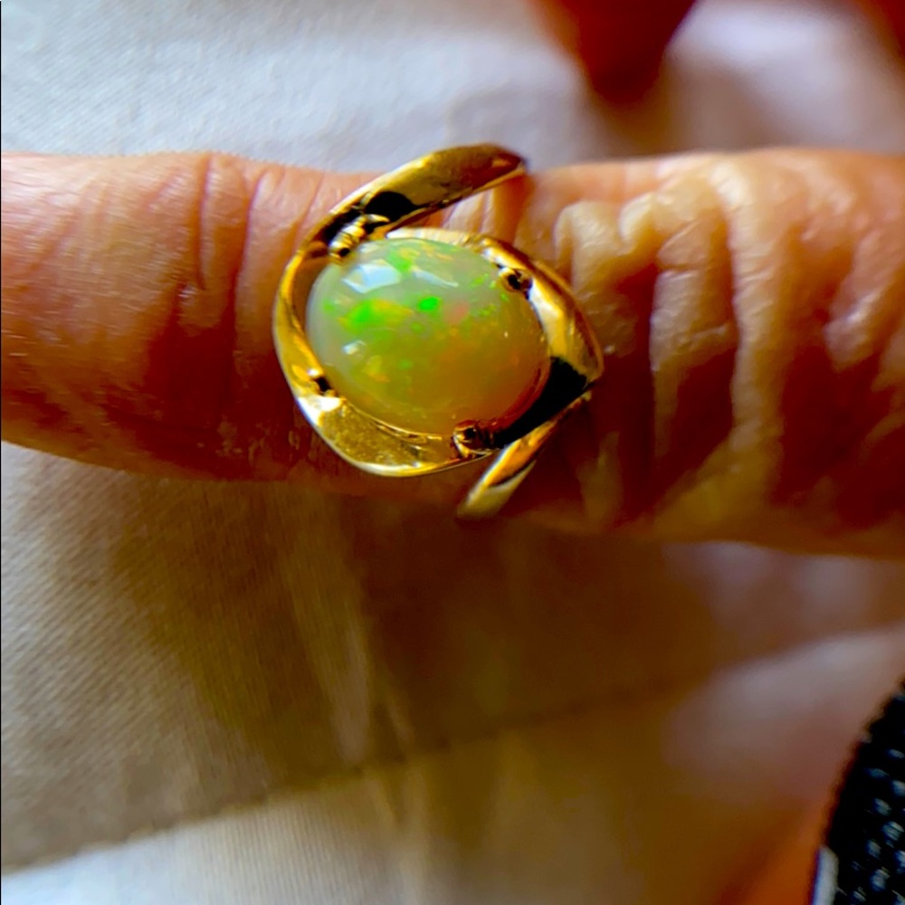 Opal and gold ring